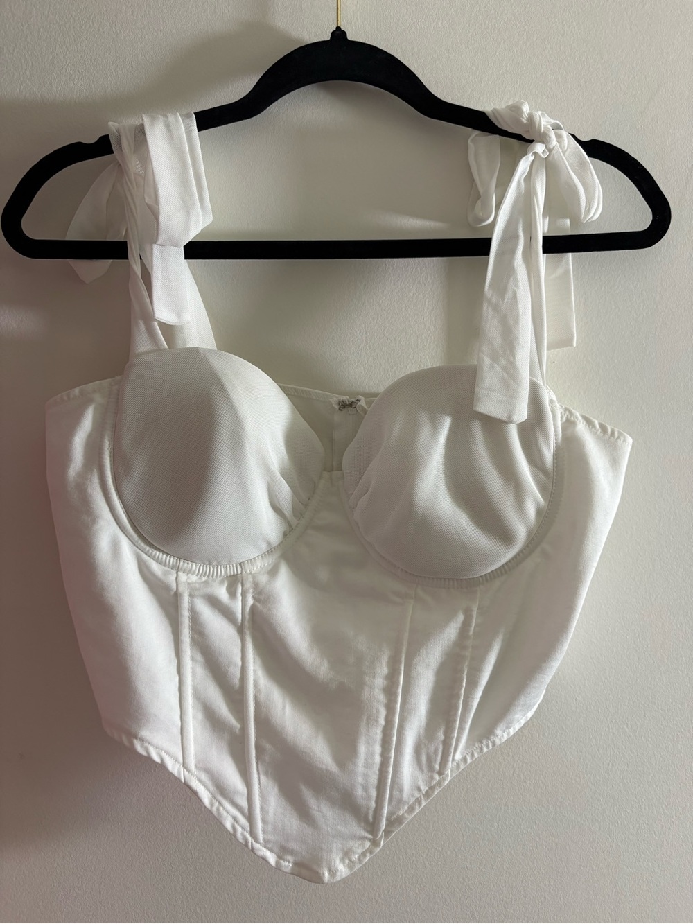 Windsor White Tie-Shoulder Bustier Top